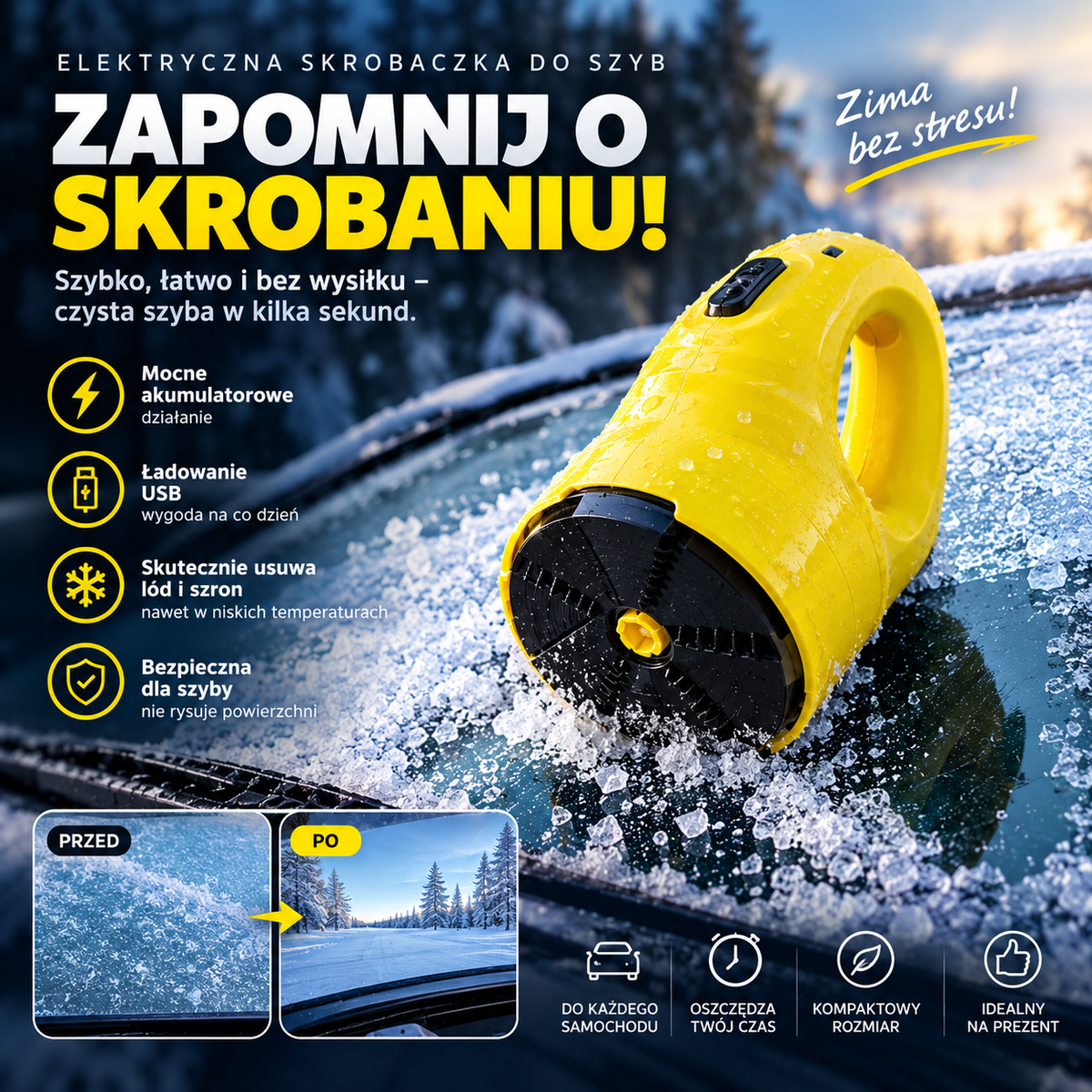 Elektryczna Skrobaczka Akumulatorowa IceBuster™